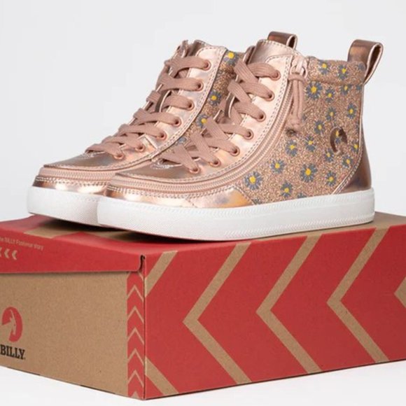 SOLD-HOTPCK x2🎉🎉BILLY CLASSIC ROSE GOLD DAISY LACE HIGH TOP SNEAKERS – 6 – NWT - Picture 6 of 15